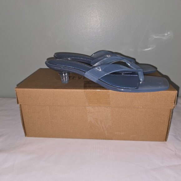 Steve Madden Tracie Jelly Light Blue Thong with Kitten Heel, W Size 7, NIB - Picture 2 of 7